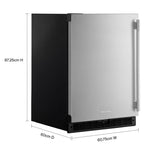 KitchenAid 24" 5.0 Cu. Ft. Black Cabinet/Stainless Doors Undercounter Refrigerator - KURL124SSB