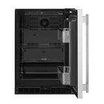 KitchenAid 24" 5.0 Cu. Ft. Black Cabinet/Stainless Doors Undercounter Refrigerator - KURR124SSB