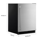 KitchenAid 24" 5.0 Cu. Ft. Black Cabinet/Stainless Doors Undercounter Refrigerator - KURR124SSB
