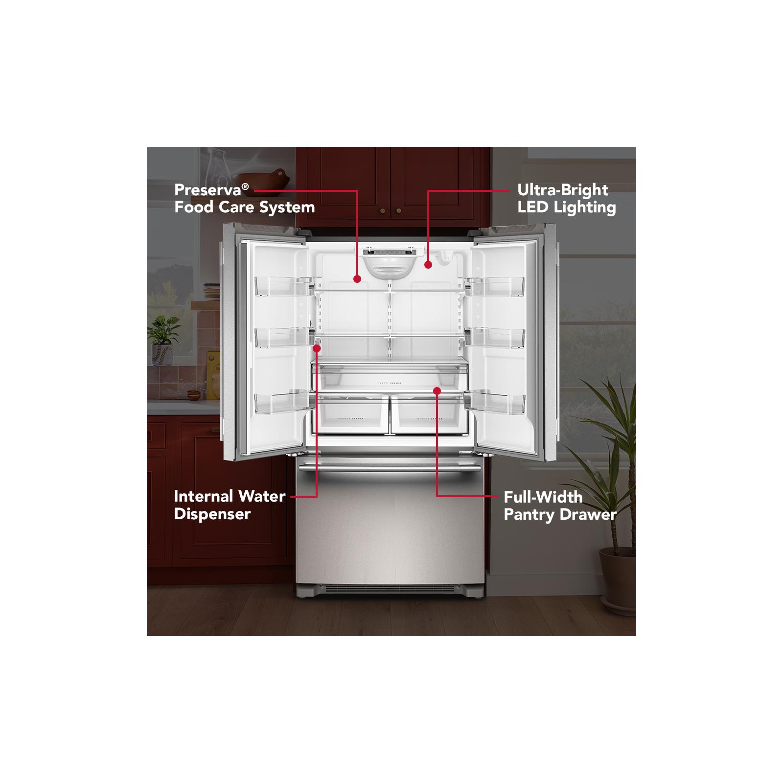 KitchenAid 36" 29.0 Cu. Ft. PrintShield Stainless Steel Standard Depth French Door Refrigerator - KRFF136SPS