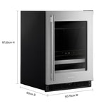 KitchenAid 24" 5.0 Cu. Ft. Black Cabinet with Stainless Steel Doors Undercounter Refrigerator - KUBR524SSB