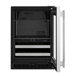KitchenAid 24" 5.0 Cu. Ft. Black Cabinet with Stainless Steel Doors Undercounter Refrigerator - KUBR524SSB