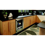 KitchenAid 24" 5.0 Cu. Ft. Black Cabinet with Stainless Steel Doors Undercounter Refrigerator - KUBR524SSB