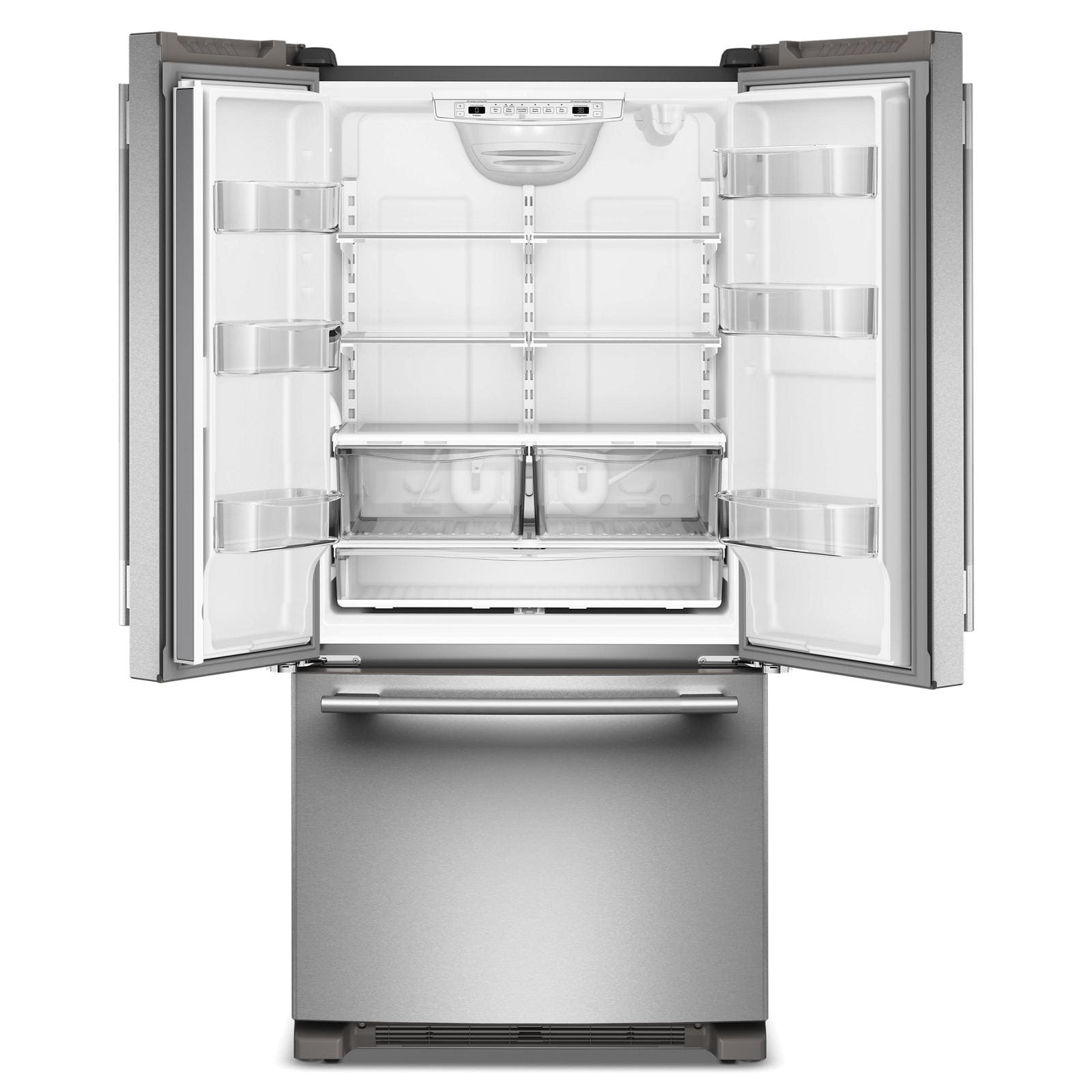 KitchenAid 33" 22.0 Cu. Ft. PrintShield Stainless Steel Standard Depth French Door Refrigerator - KRFF333SPS