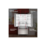 KitchenAid 33" 22.0 Cu. Ft. PrintShield Stainless Steel Standard Depth French Door Refrigerator - KRFF333SPS