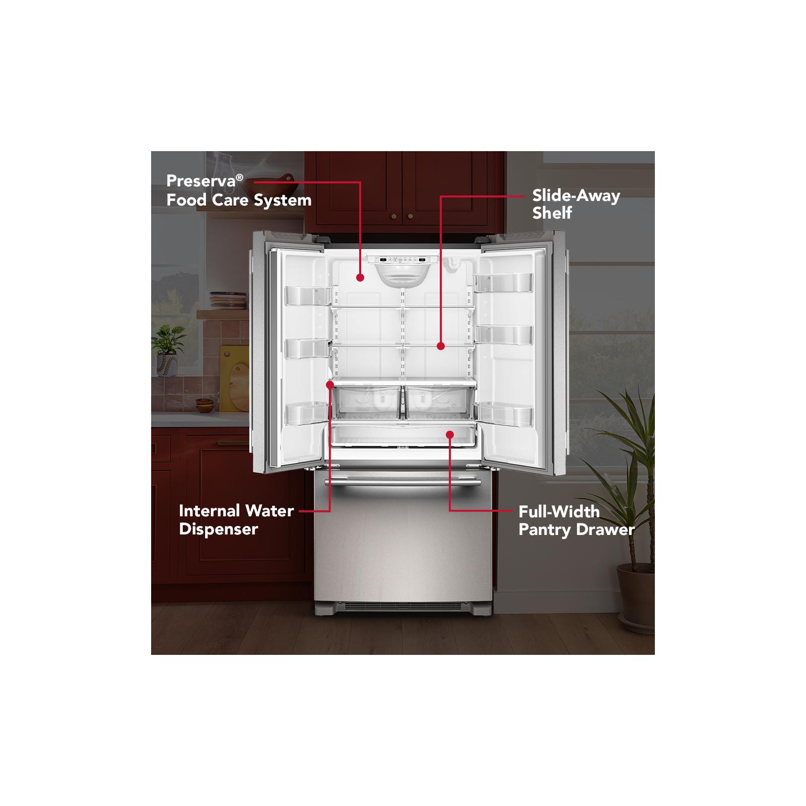 KitchenAid 33" 22.0 Cu. Ft. PrintShield Stainless Steel Standard Depth French Door Refrigerator - KRFF333SPS