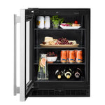 KitchenAid 24" 5.2 Cu. Ft. Black Cabinet with Stainless Steel Doors Undercounter Refrigerator - KURL324SSB