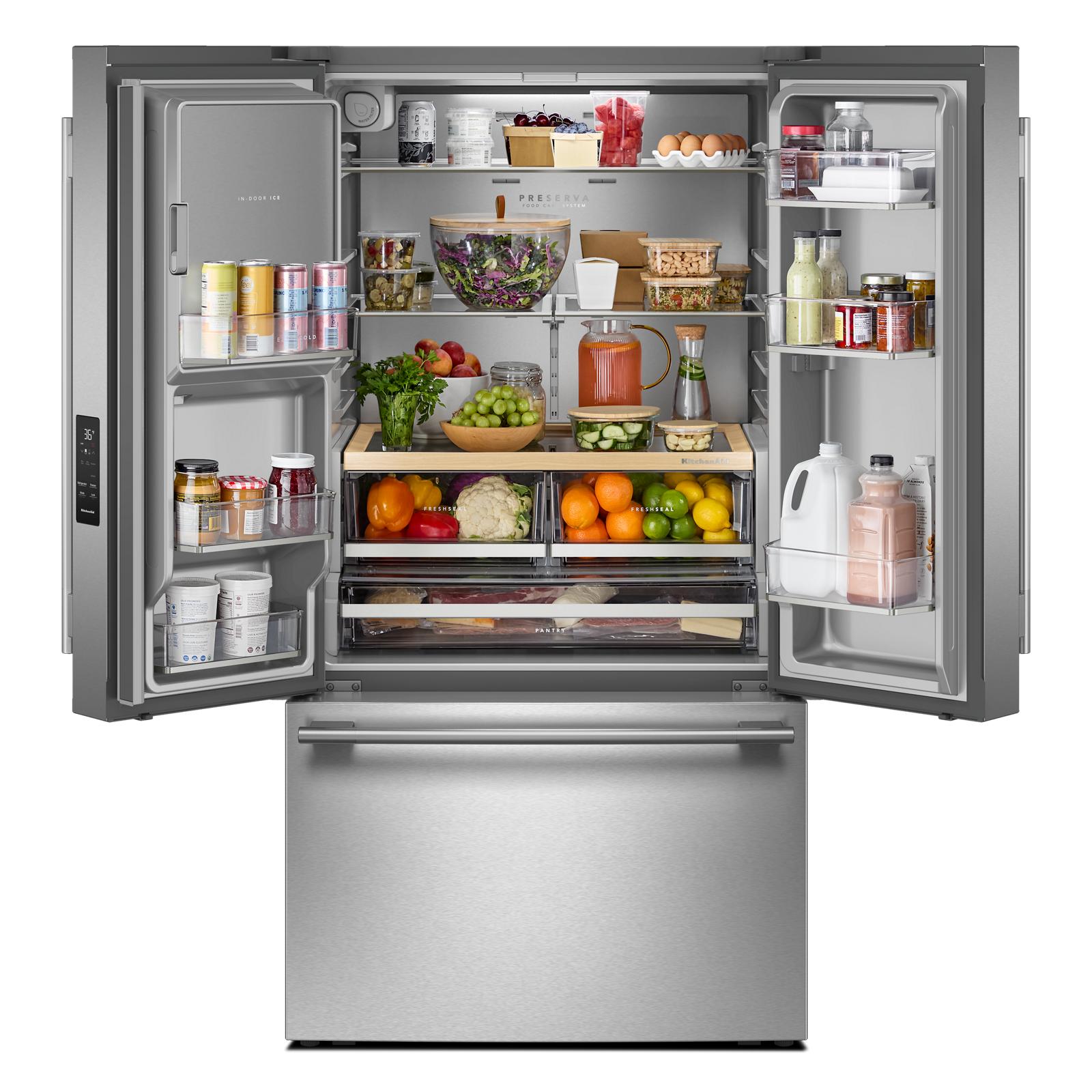 KitchenAid 36" 30 Cu. Ft. PrintShield Stainless Steel French Door Refrigerator - KRFF436SPS