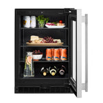 KitchenAid 24" 5.2 Cu. Ft. Black Cabinet with Stainless Steel Doors Undercounter Refrigerator - KURR324SSB
