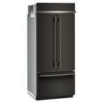 KitchenAid 36" 20.8 Cu. Ft. Black Ore Built-In French Door Refrigerator - KBFN536SBE