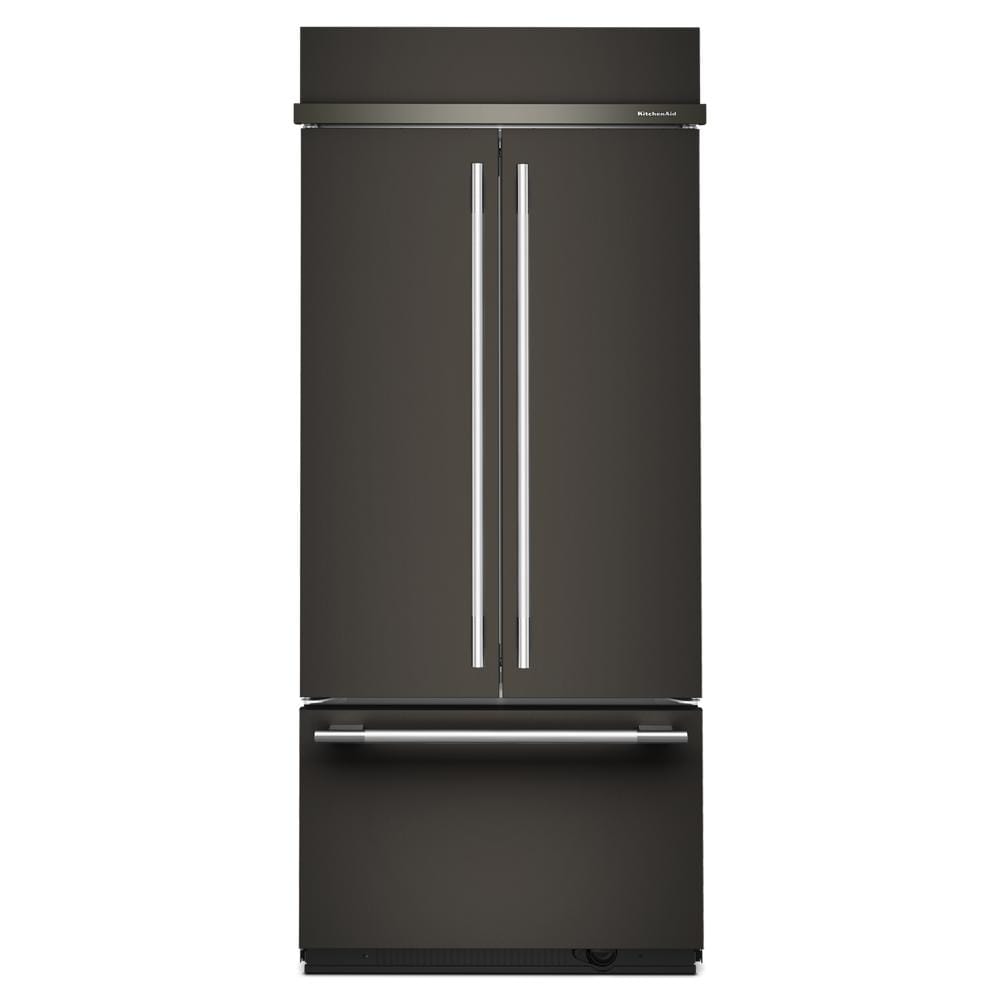 KitchenAid 36" 20.8 Cu. Ft. Black Ore Built-In French Door Refrigerator - KBFN536SBE