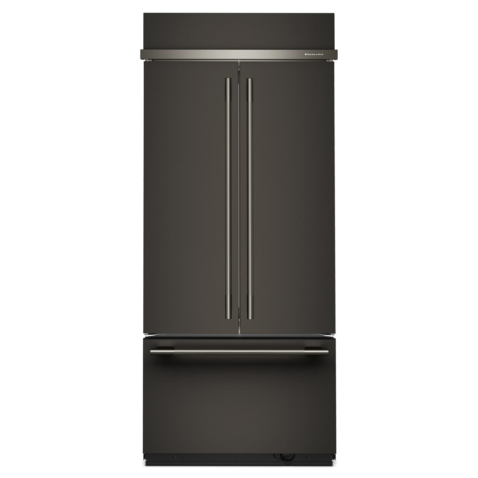 KitchenAid 36" 20.8 Cu. Ft. Black Ore Built-In French Door Refrigerator - KBFN536SBE