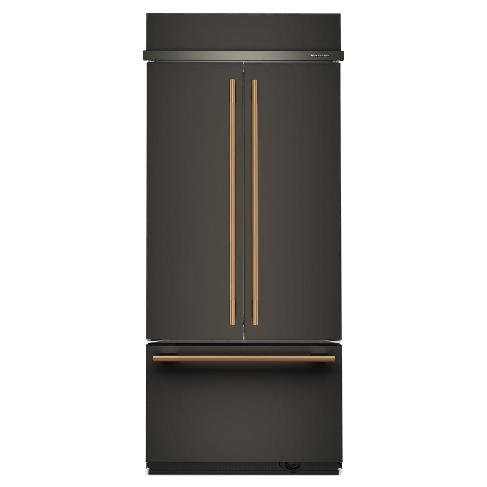 KitchenAid 36" 20.8 Cu. Ft. Black Ore Built-In French Door Refrigerator - KBFN536SBE