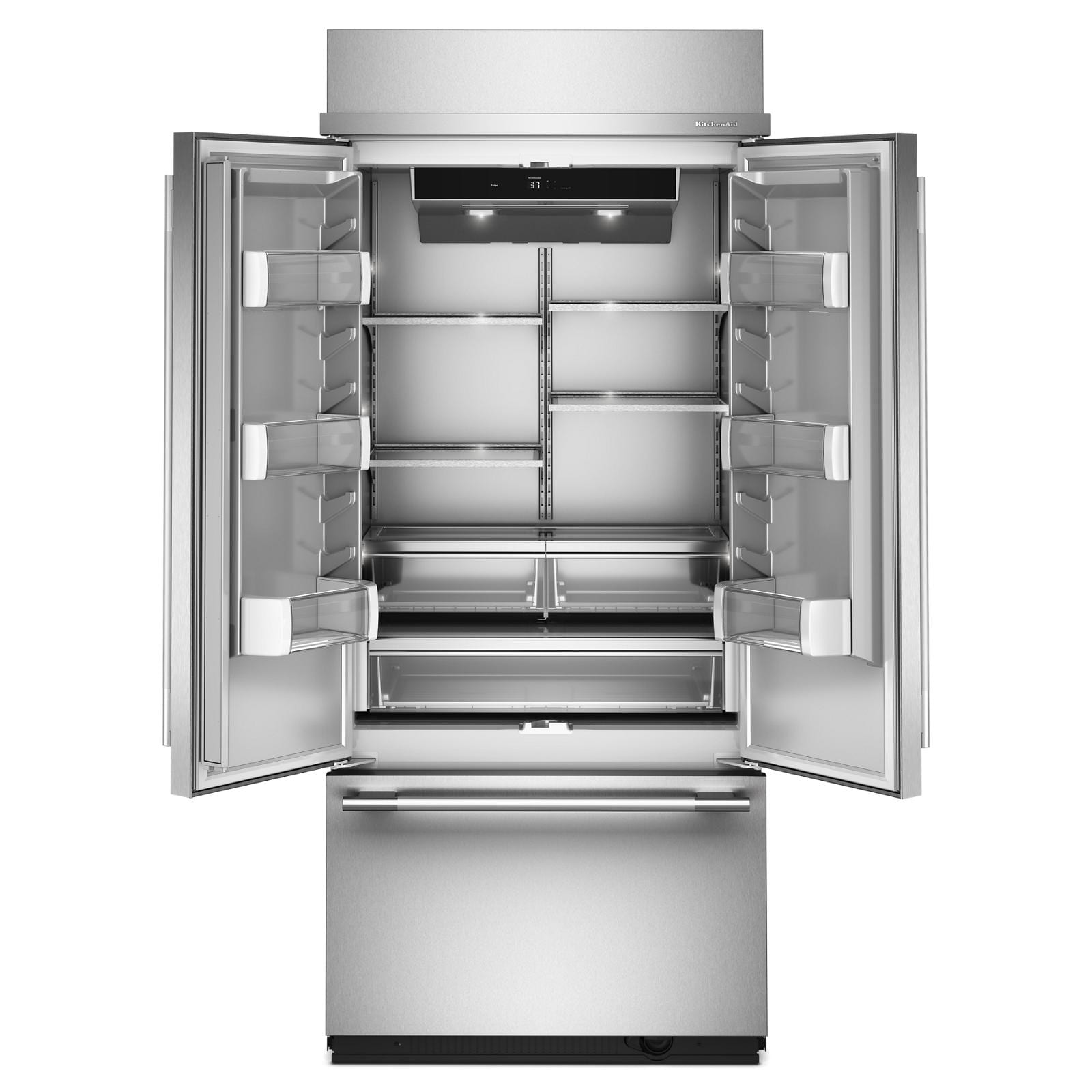 KitchenAid 36" 20.8 Cu. Ft. PrintShield Stainless Steel Built-In French Door Refrigerator - KBFN536SPS