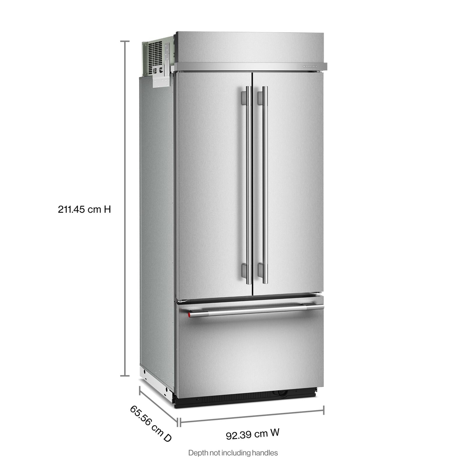 KitchenAid 36" 20.8 Cu. Ft. PrintShield Stainless Steel Built-In French Door Refrigerator - KBFN536SPS
