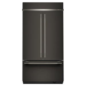 KitchenAid Réfrigérateur 24,0 pi³ encastré de 42po avec porte à deux battants minerai noir – KBFN542SBE
