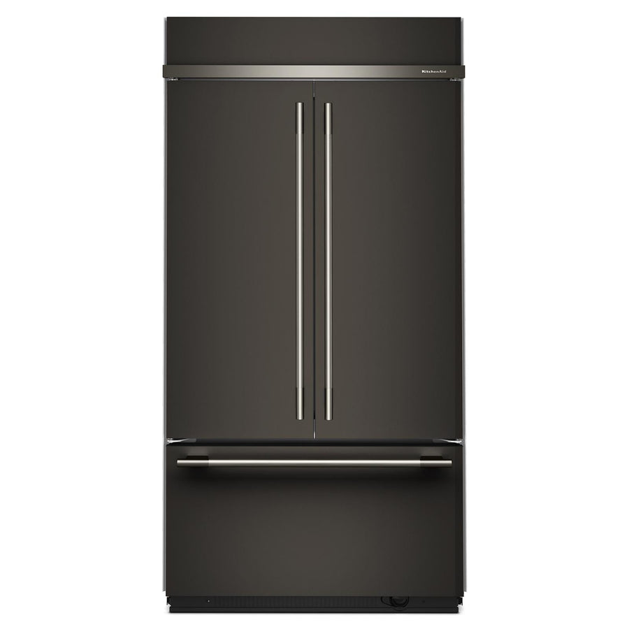 KitchenAid 42" 24.0 Cu. Ft. Black Ore Built-In French Door Refrigerator - KBFN542SBE