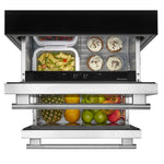 KitchenAid 24" 4.4 Cu. Ft. Black Cabinet with Stainless Steel Doors Undercounter Double-Drawer Refrigerator - KURT524SSB