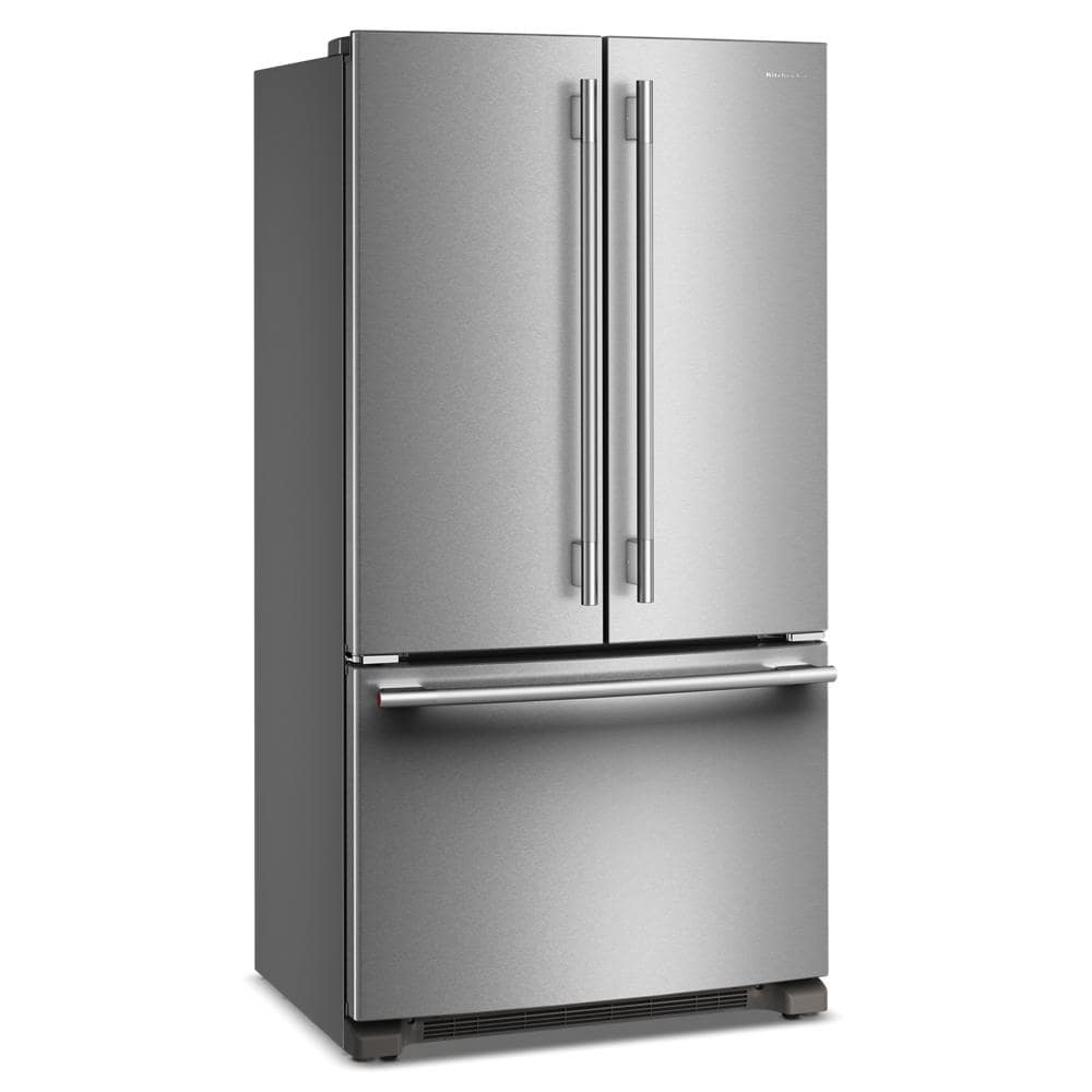 KitchenAid 36" 20.0 Cu. Ft. PrintShield Stainless Steel Counter-Depth French Door Refrigerator - KRFC136SPS