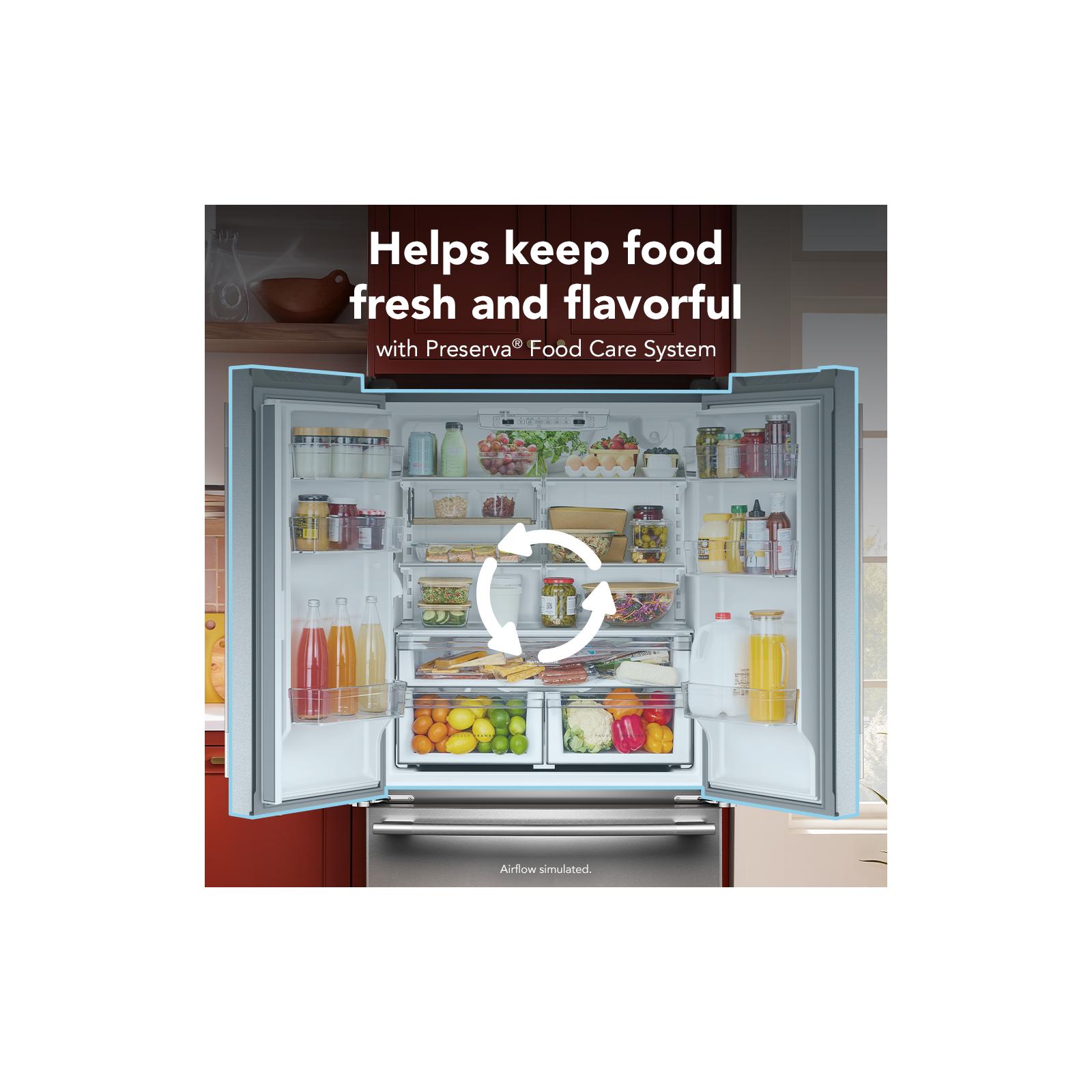 KitchenAid 36" 20.0 Cu. Ft. PrintShield Stainless Steel Counter-Depth French Door Refrigerator - KRFC136SPS