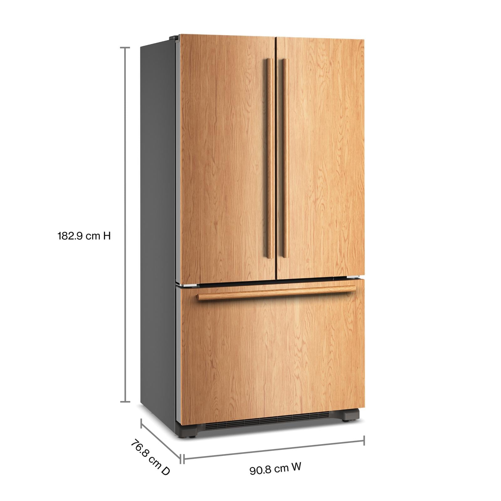 KitchenAid 36" 22.0 Cu. Ft. Panel-Ready Counter-Depth French Door Refrigerator - KRFC136TPA