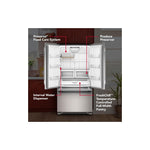 KitchenAid 36" 22.0 Cu. Ft. PrintShield Stainless Steel Counter-Depth French Door Refrigerator - KRFC136TPS