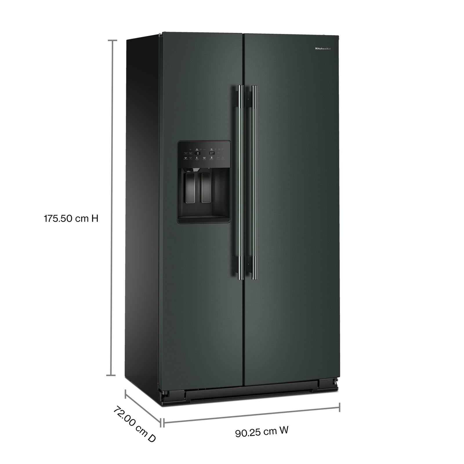 KitchenAid 36" 20.8 Cu. Ft. Black Ore Counter-Depth Side-by-Side Refrigerator - KRSC536RBE