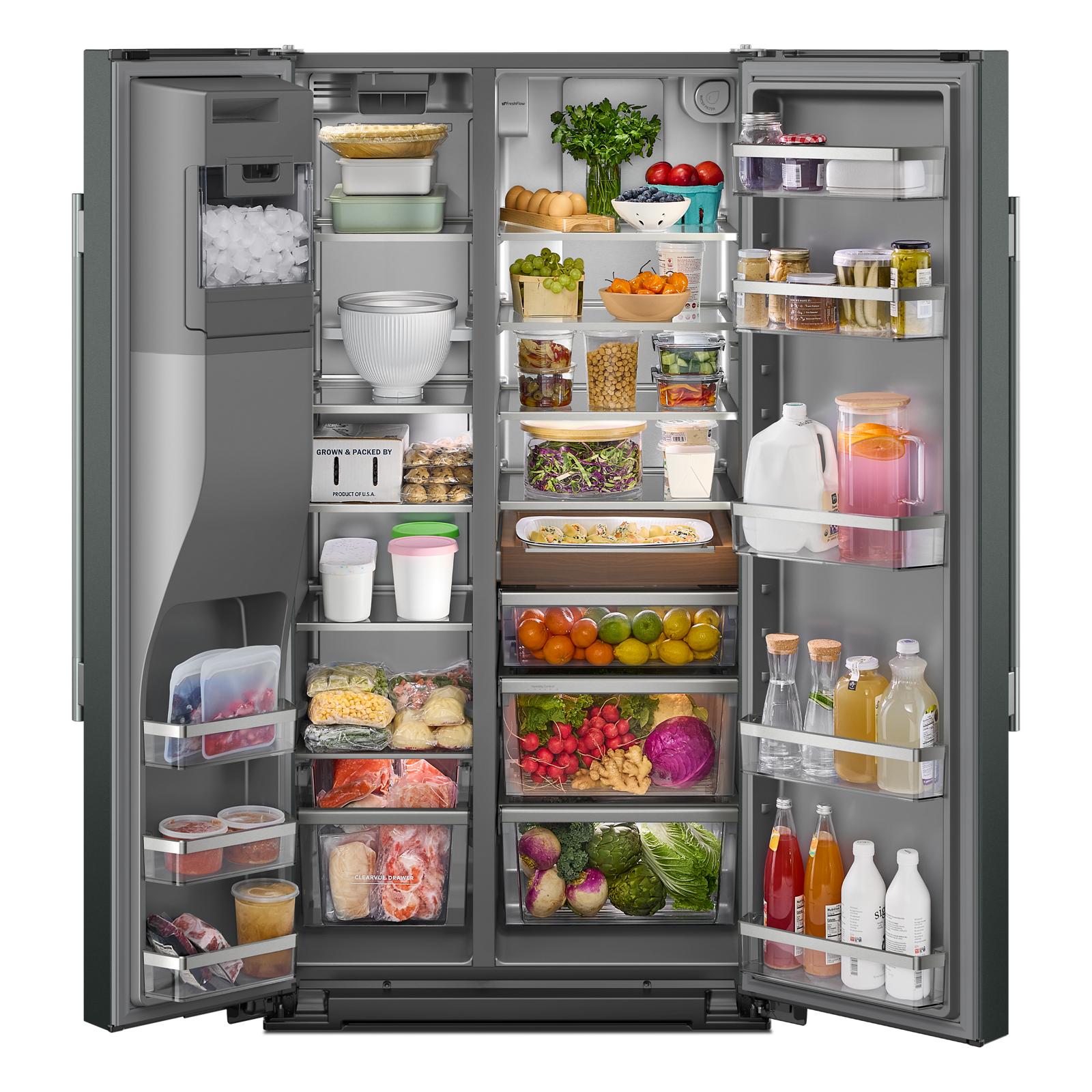 KitchenAid 36" 20.8 Cu. Ft. Black Ore Counter-Depth Side-by-Side Refrigerator - KRSC536RBE