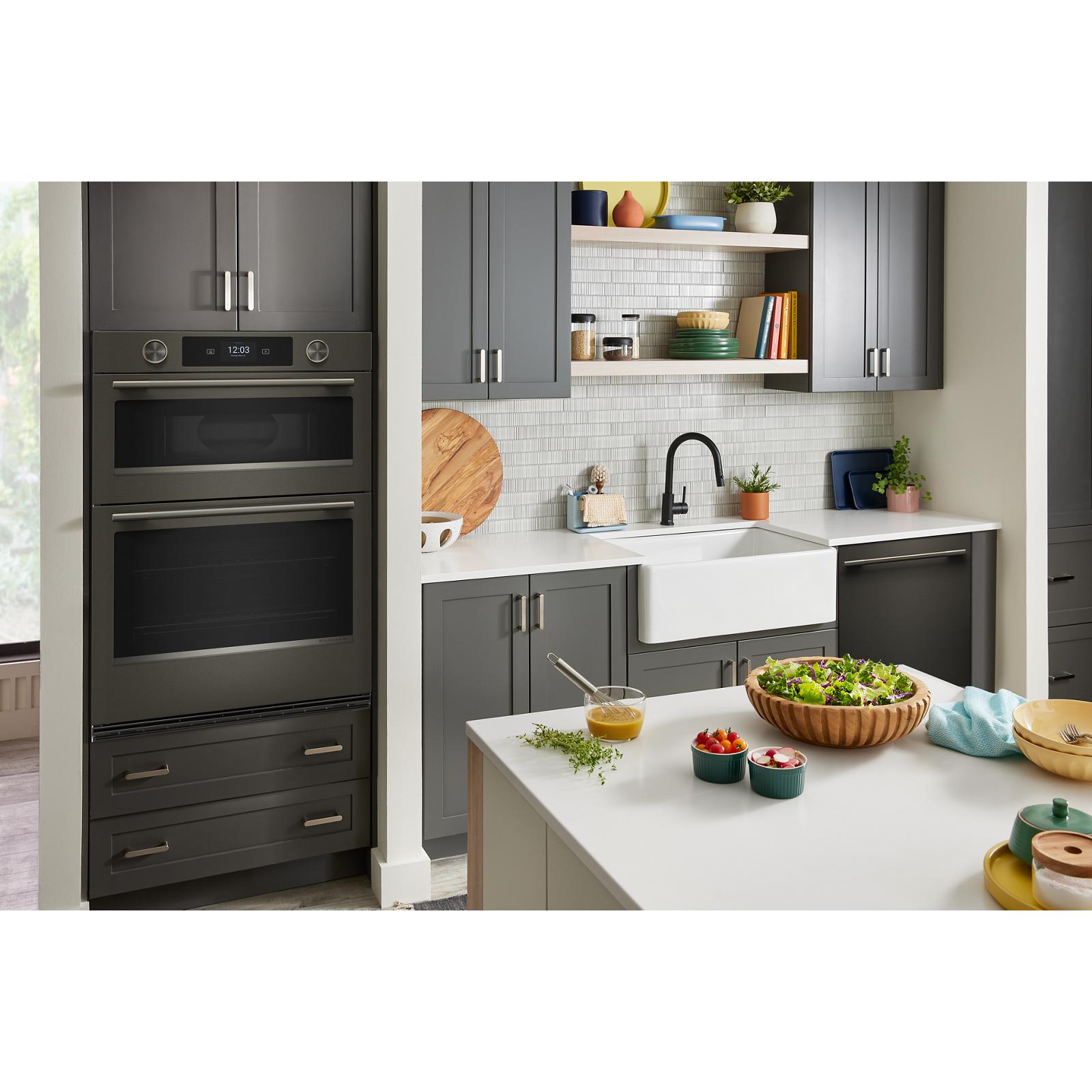 KitchenAid Black Ore 30" Wall Oven with Microwave (6.4 cu ft) - KOEC730SBE