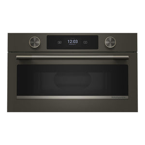 KitchenAid Four micro-ondes encastrable 1,4 pi³ à convection 30 po minerai noir KMBS730SBE