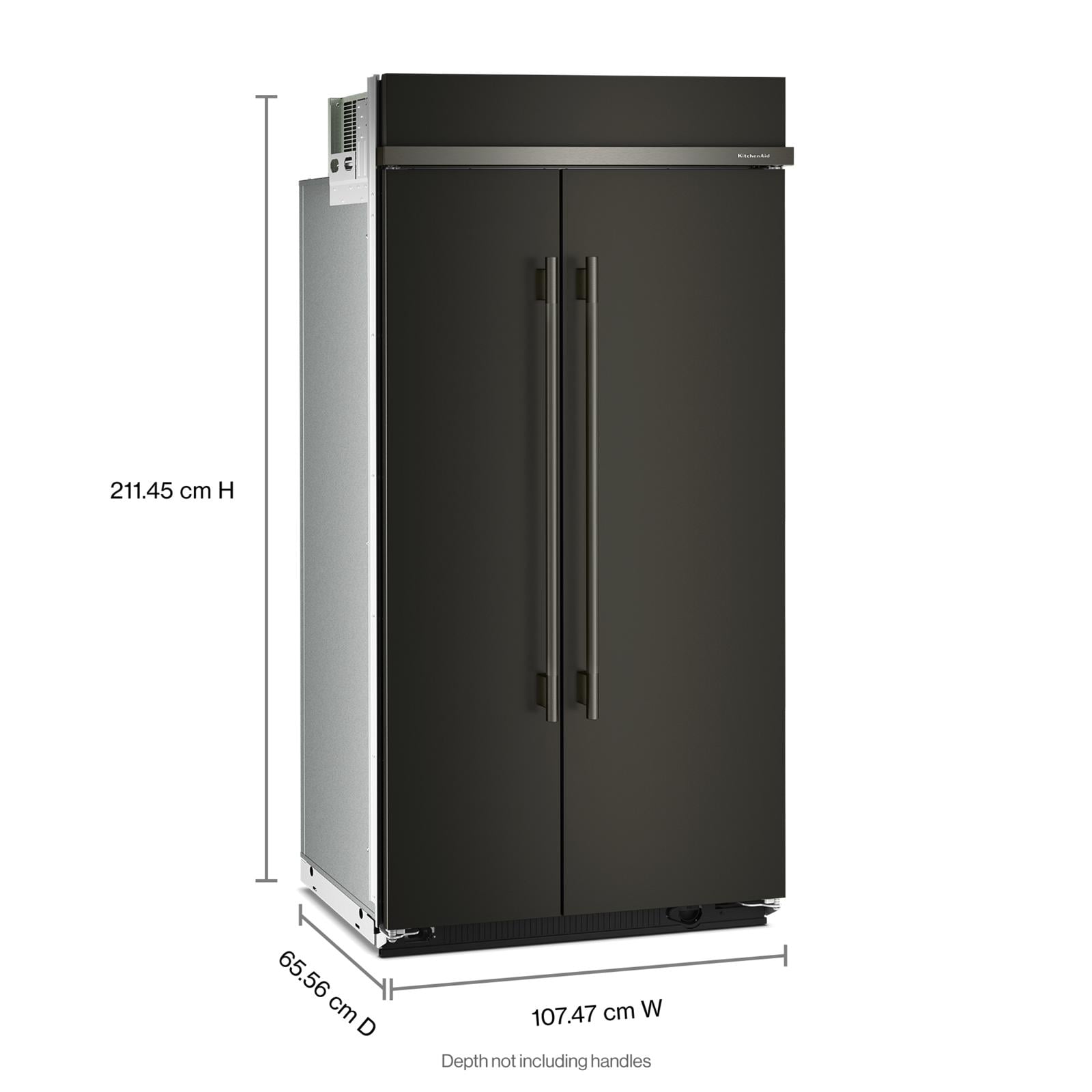 KitchenAid 42" 25.5 Cu. Ft. Black Ore Built-In Side-by-Side Refrigerator - KBSN742SBE