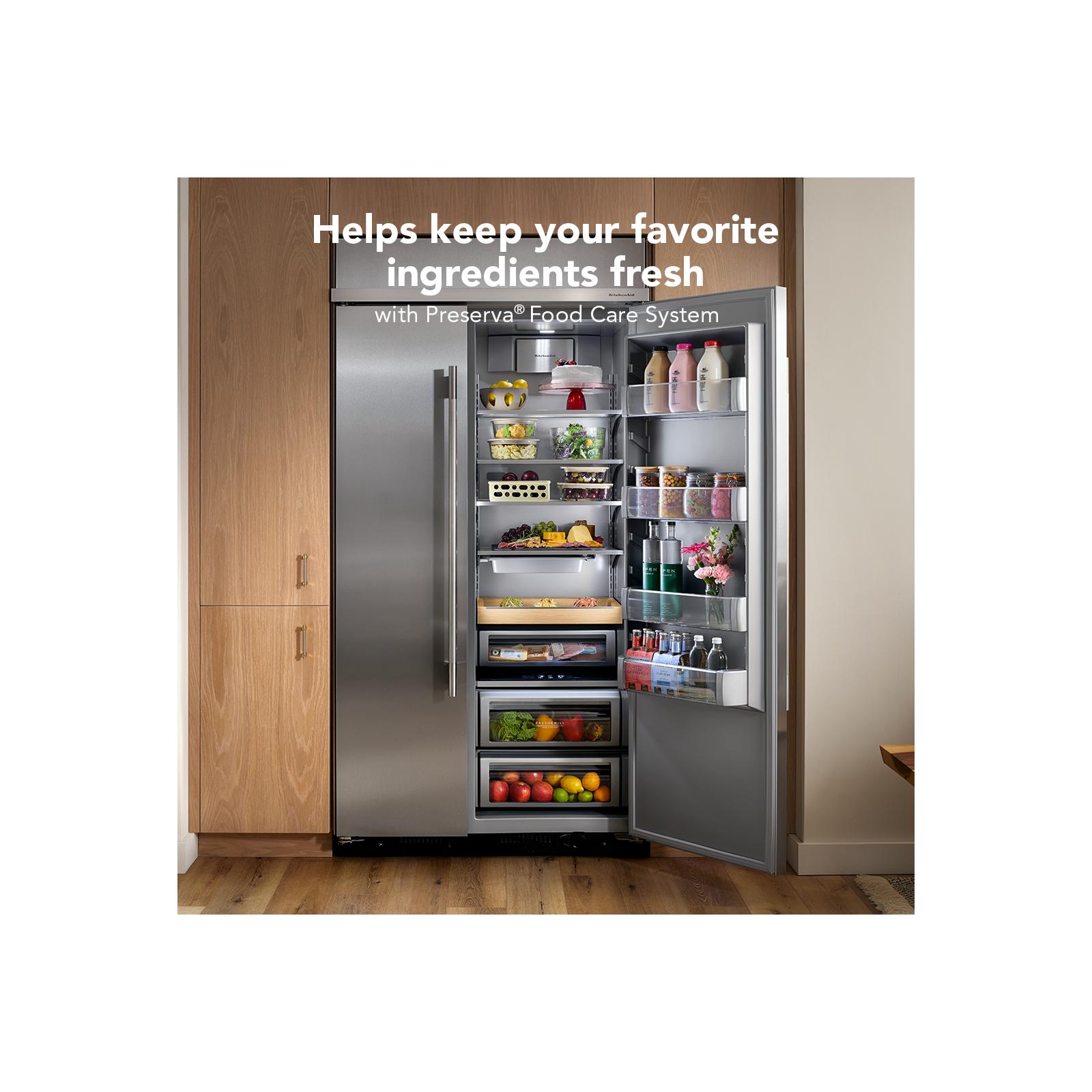 KitchenAid 42" 26.0 Cu. Ft. PrintShield Stainless Steel Built-In Side-by-Side Refrigerator - KBSN742SPS