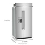 KitchenAid 42" 25.0 Cu. Ft. PrintShield Stainless Steel Built-In Side-by-Side Refrigerator - KBSD742SPS