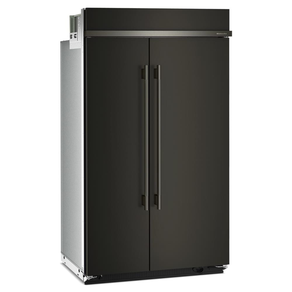 KitchenAid 48" 30.0 Cu. Ft. Black Ore Built-In Side-by-Side Refrigerator - KBSN748SBE