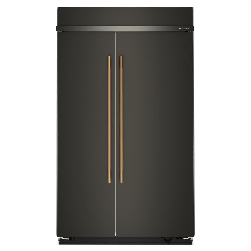KitchenAid 48" 30.0 Cu. Ft. Black Ore Built-In Side-by-Side Refrigerator - KBSN748SBE
