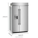 KitchenAid 48" 29.0 Cu. Ft. PrintShield Stainless Steel Built-In Side-by-Side Refrigerator - KBSD748SPS