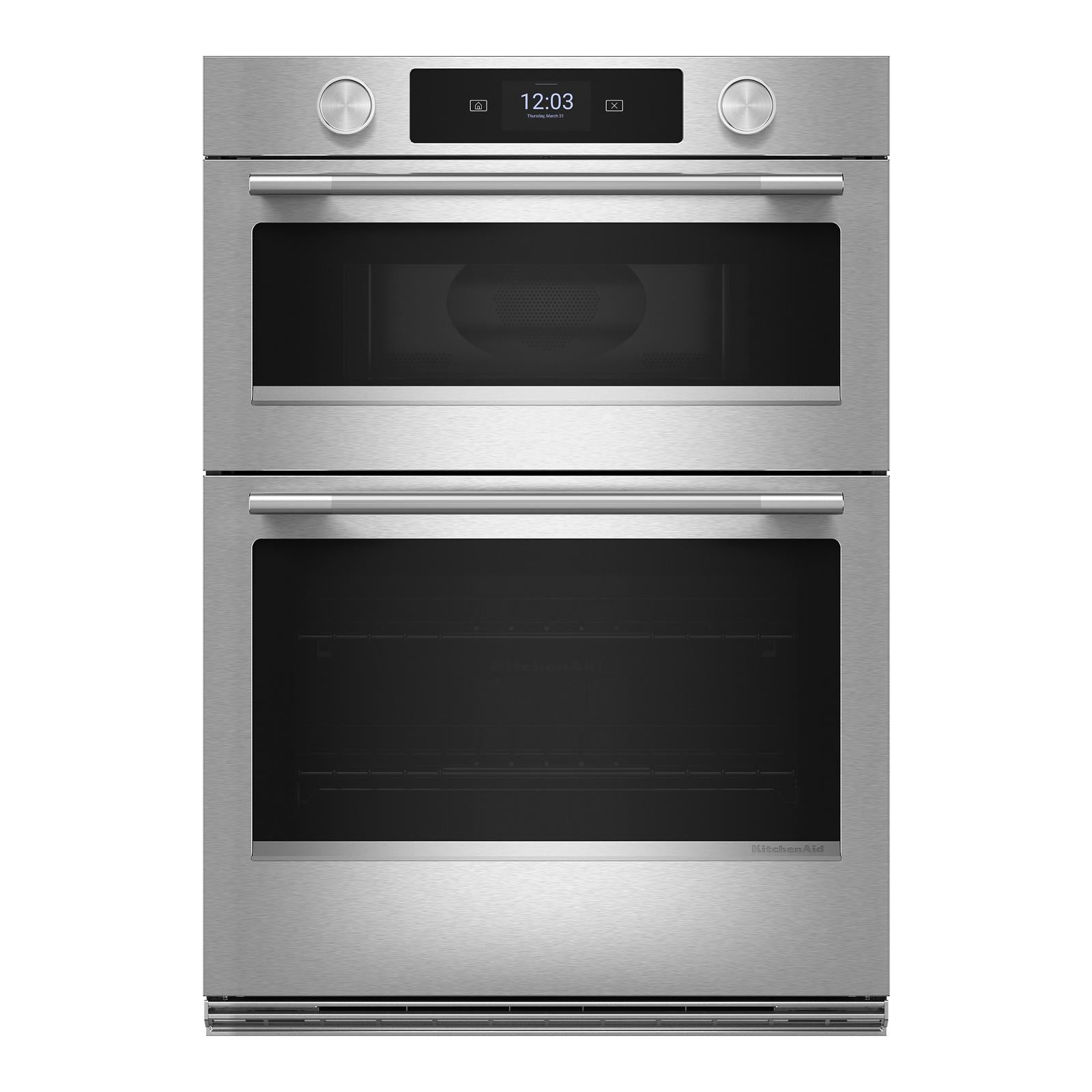 KitchenAid PrintShield Stainless 27" Wall Oven with Microwave (5.7 cu ft) - KOEC727SPS
