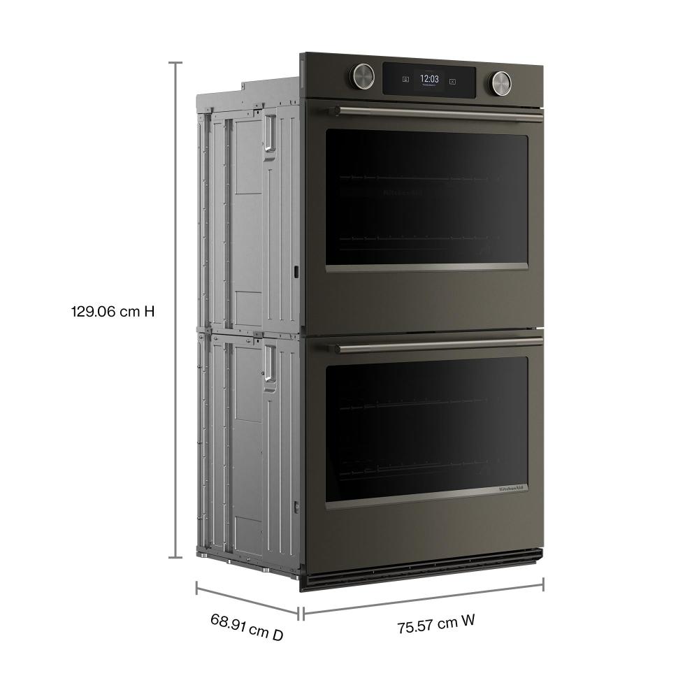 KitchenAid Black Ore 30" Smart Electric Double Wall Oven with Intelligent Cooking Camera (10 Cu. Ft.) - KOED930SBE