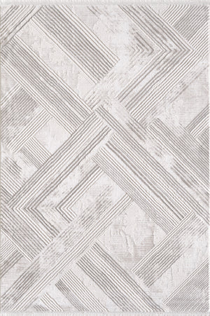 L2 Decor Lazer Area Rug 8' x 11' with Underpad - Cream