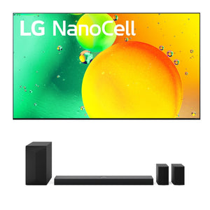 LG Téléviseur 75 po NANO75 4K DEL Smart TruMotionMC 120 et Barre de son 5.1.1 canaux 500W avec haut-parleurs arrière - 75NANO75UQA.ACC/S70TR. ACANLLK 