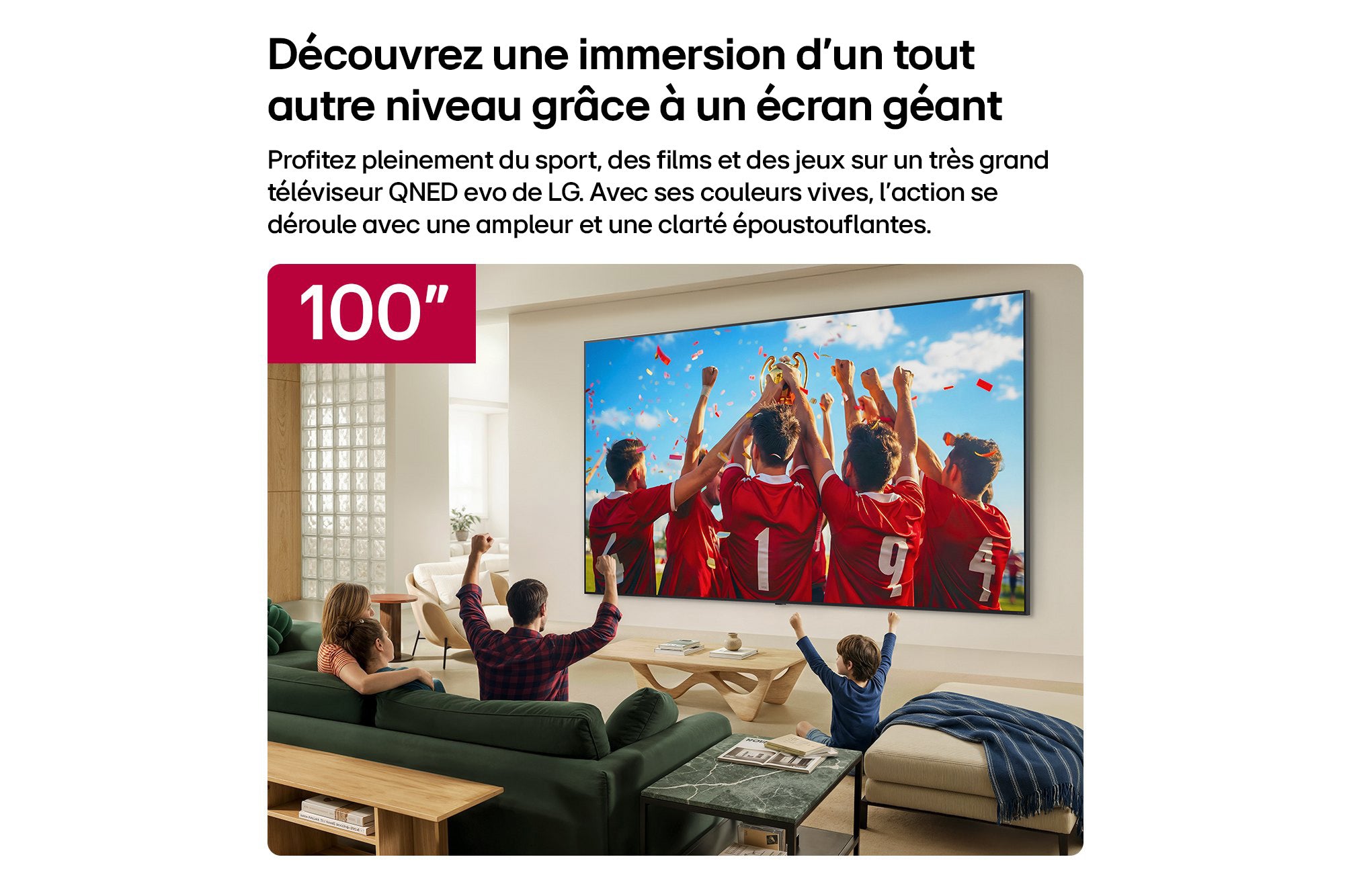 LG Téléviseur intelligent 100po QNED MiniDEL evo IA UHD 4K avec webOS – 100QNED84B--