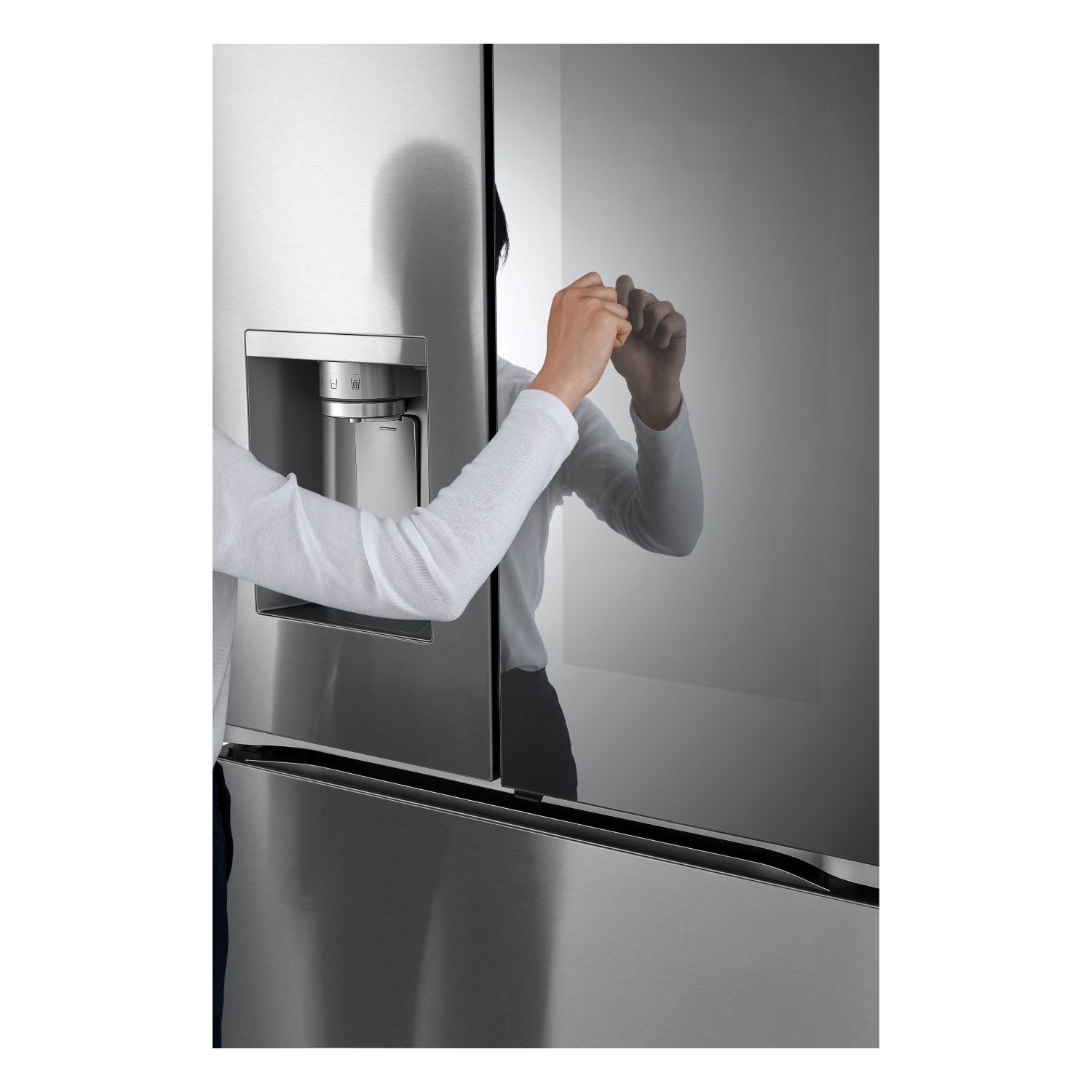 LG 35.75" 31 Cu.Ft. Stainless Steel Smart Mirror InstaView™ Door-in-Door® French Door Refrigerator - LRYKS3106S