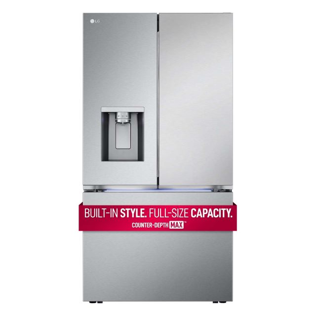 LG 35.75" 26 Cu. Ft. Stainless Steel Smart Counter-Depth MAX™ French Door Refrigerator with Four Types of Ice - LRYXC2606S
