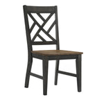 Addie 6-Piece Dining Set with Lattice-Back Dining Chairs - Brown