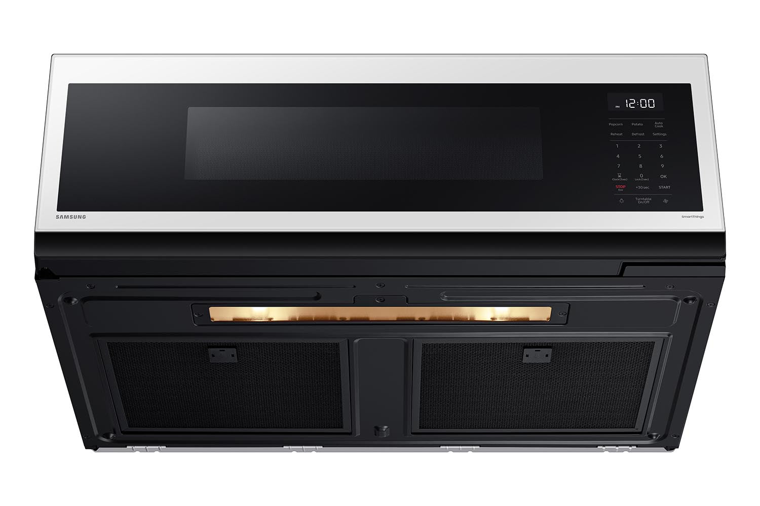 Samsung BESPOKE White Glass Over the Range Microwave (1.1 cu. ft) - ME11CB751012AC