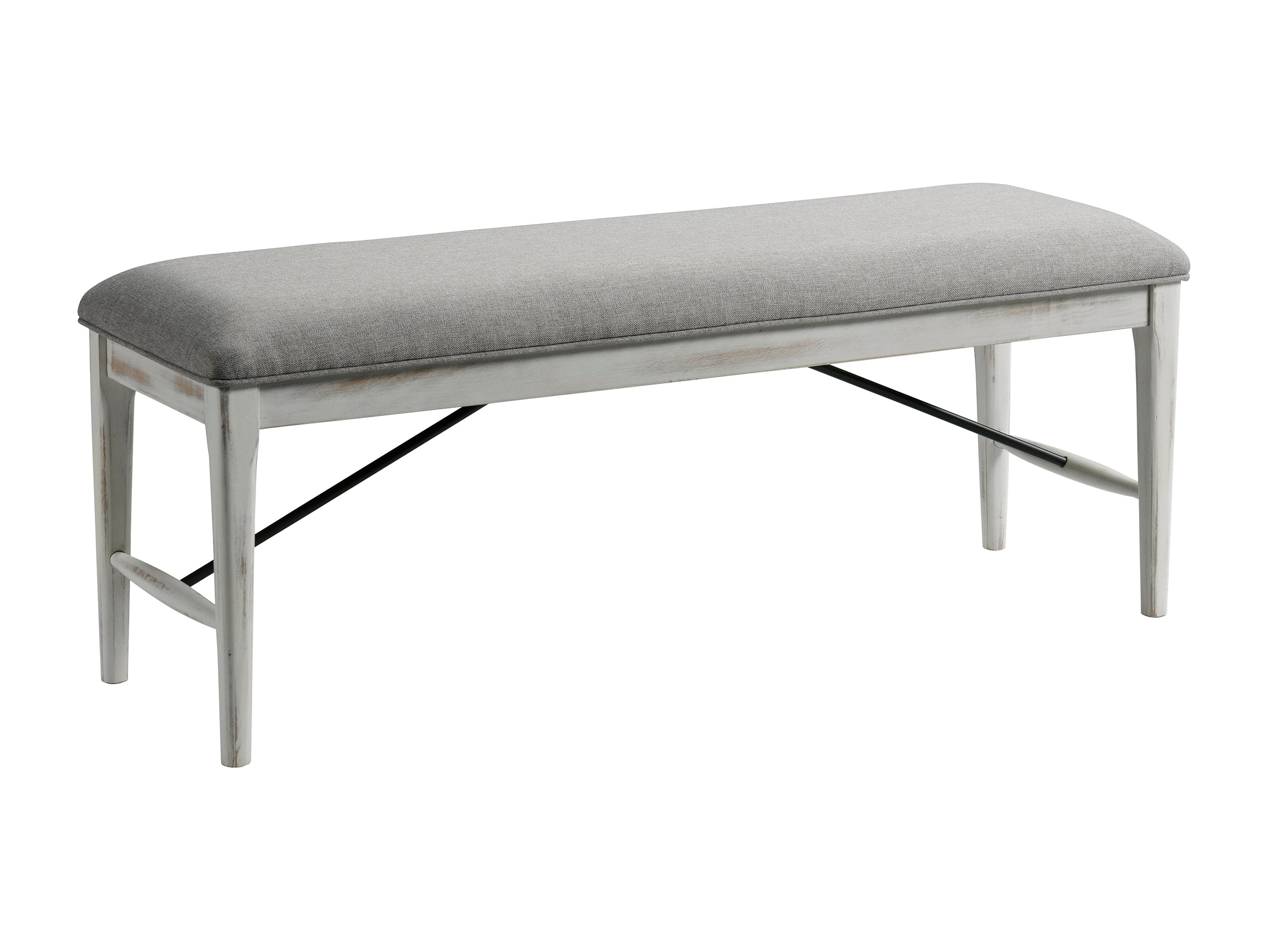 Modern Rustic Bench - Weathered White