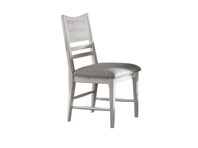 Modern Rustic Chaise sans bras – blanc altéré