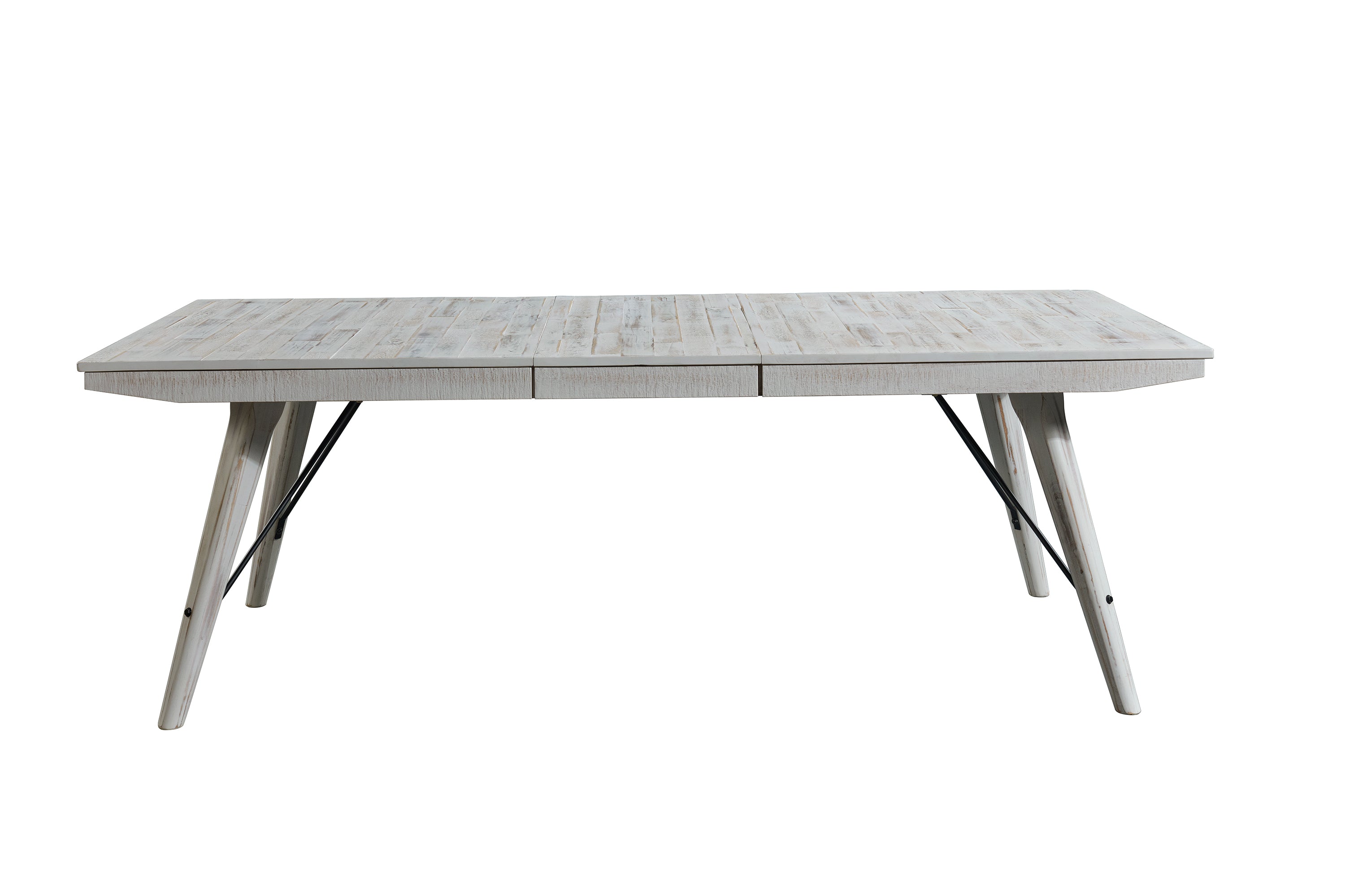 Modern Rustic Extendable Dining Table - Weathered White
