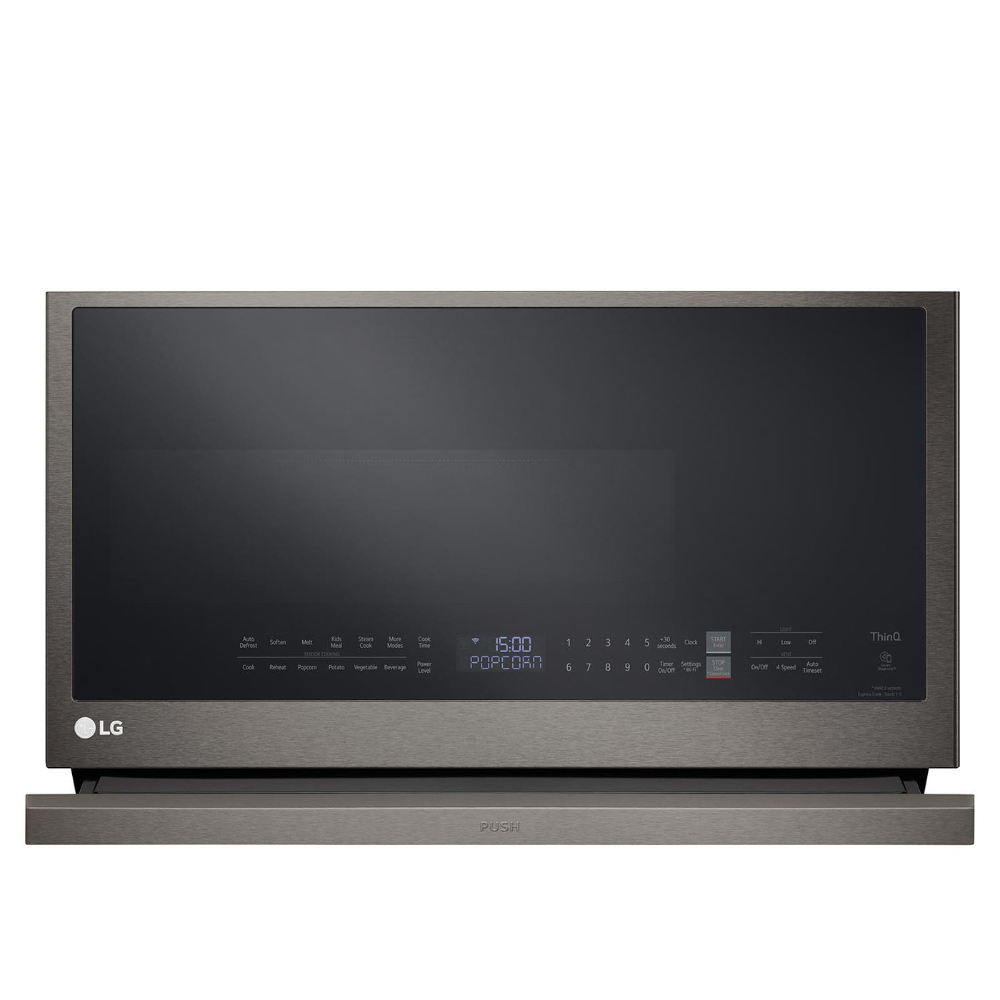 LG Black Stainless Smart Wi-Fi Enabled Over-the-Range Microwave with ExtendaVent® 2.0 & EasyClean® (2.1 cu. ft.) - MVEL2137D