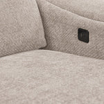 Madison 6-Piece Dual Power Reclining Sectional with Right-Facing Chaise - Beige close-up of built-in USB and USB-C charging ports